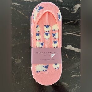 NWT ✨ Miss Sparrow LONDON 💖 Pink Sheep Invisible Footsie Socks